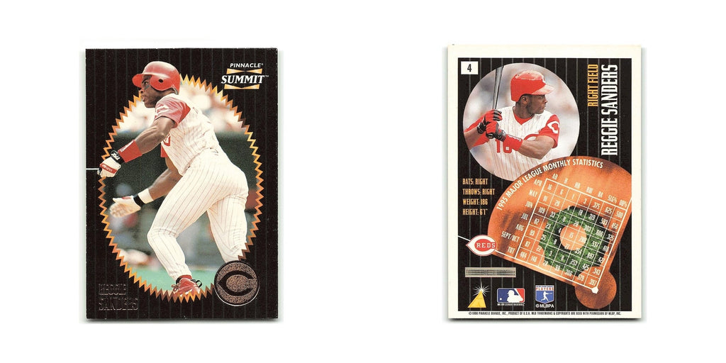 Reggie Sanders 1996 Pinnacle Summit #4 Cincinnati Reds Baseball Card NM