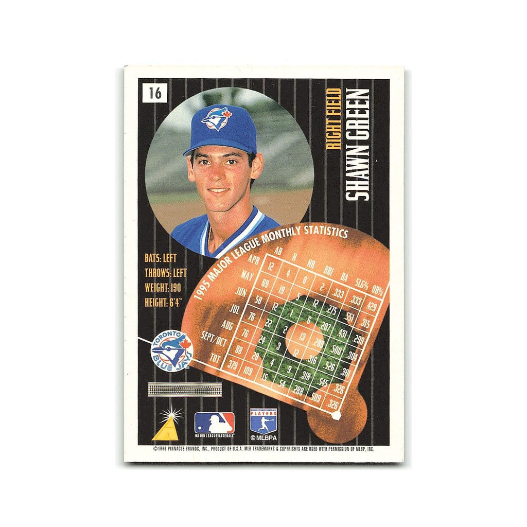 Shawn Green 1996 Pinnacle Summit #16 Toronto Blue Jays Baseball Card NM