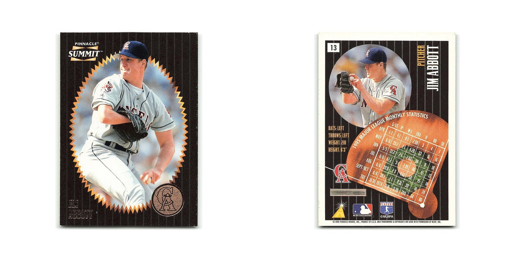 JIm Abbott 1996 Pinnacle Summit #13 California Angels Baseball Card NM