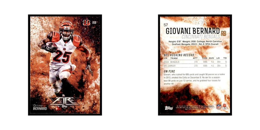 2014 Topps Fire Giovani Bernard Football Cards #57
