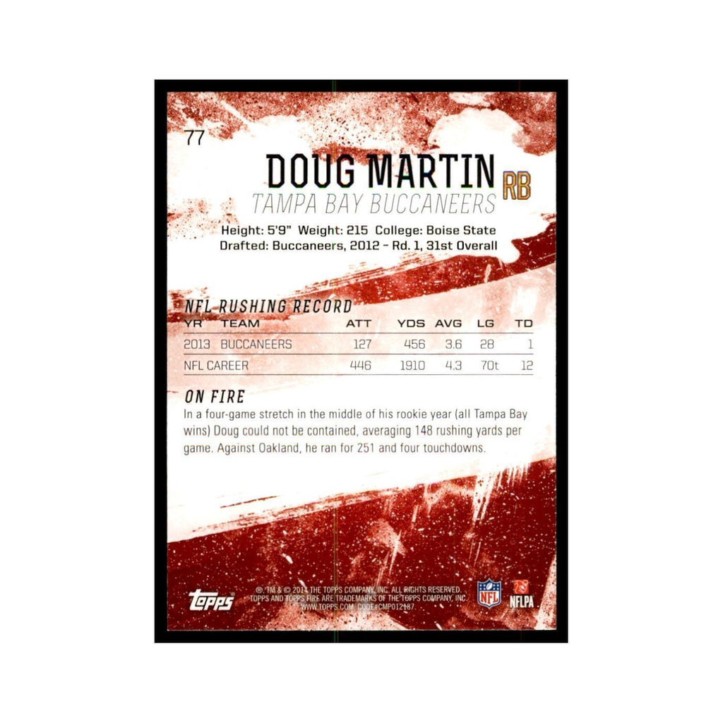 2014 Topps Fire Doug Martin Football Cards #77