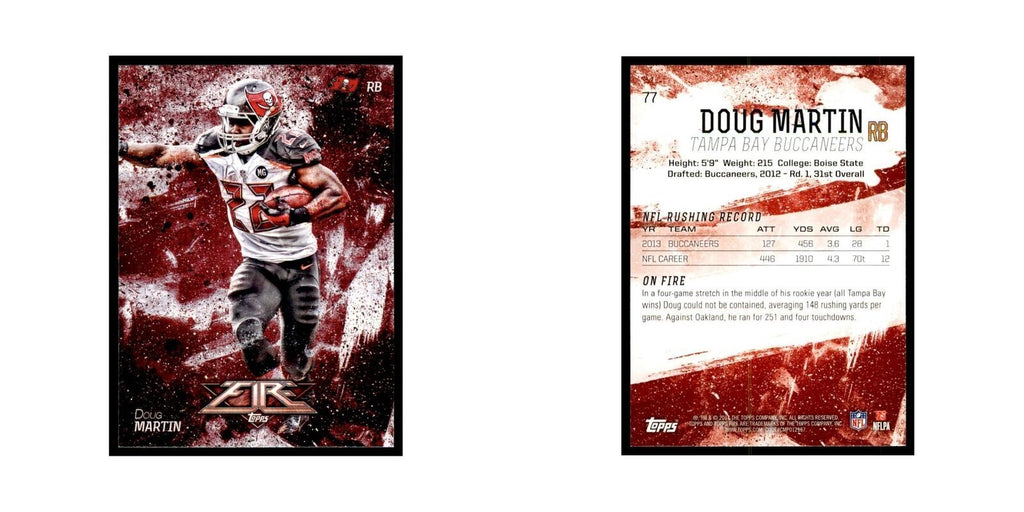 2014 Topps Fire Doug Martin Football Cards #77