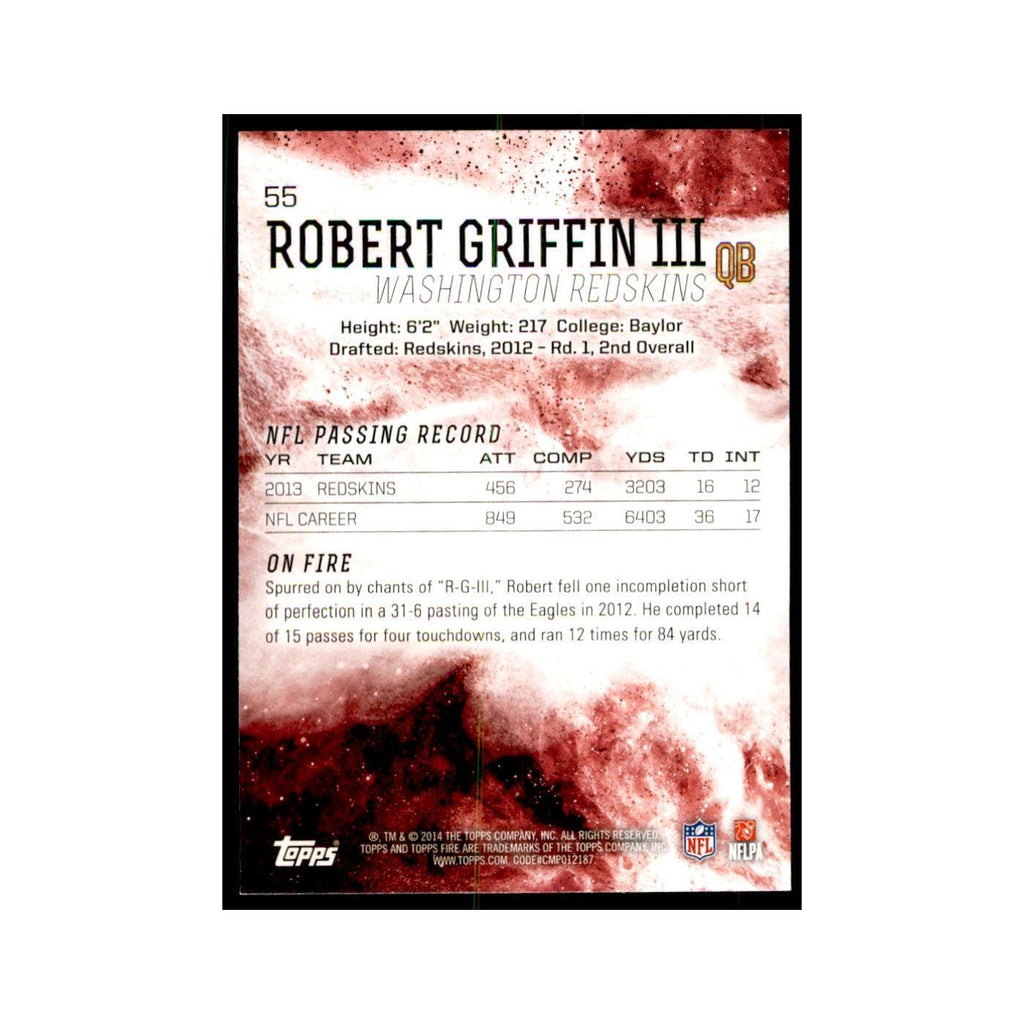 2014 Topps Fire Robert Griffin III Football Cards #55