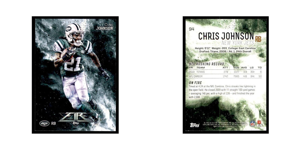 2014 Topps Fire Chris Johnson Football Cards #94