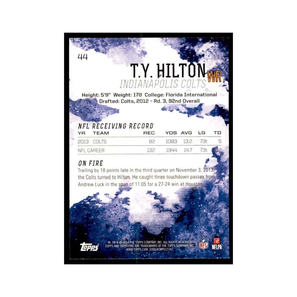 2014 Topps Fire T.Y. Hilton Football Cards #44