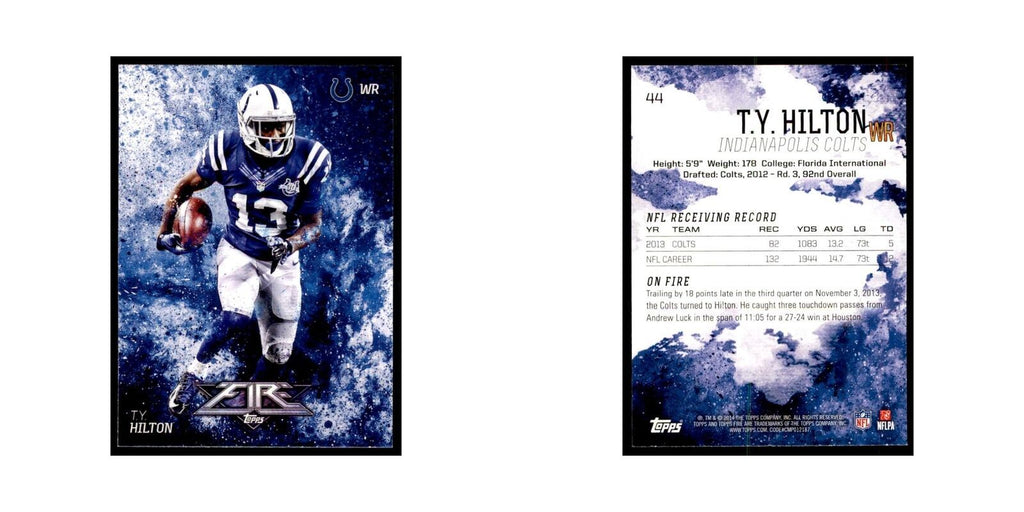 2014 Topps Fire T.Y. Hilton Football Cards #44