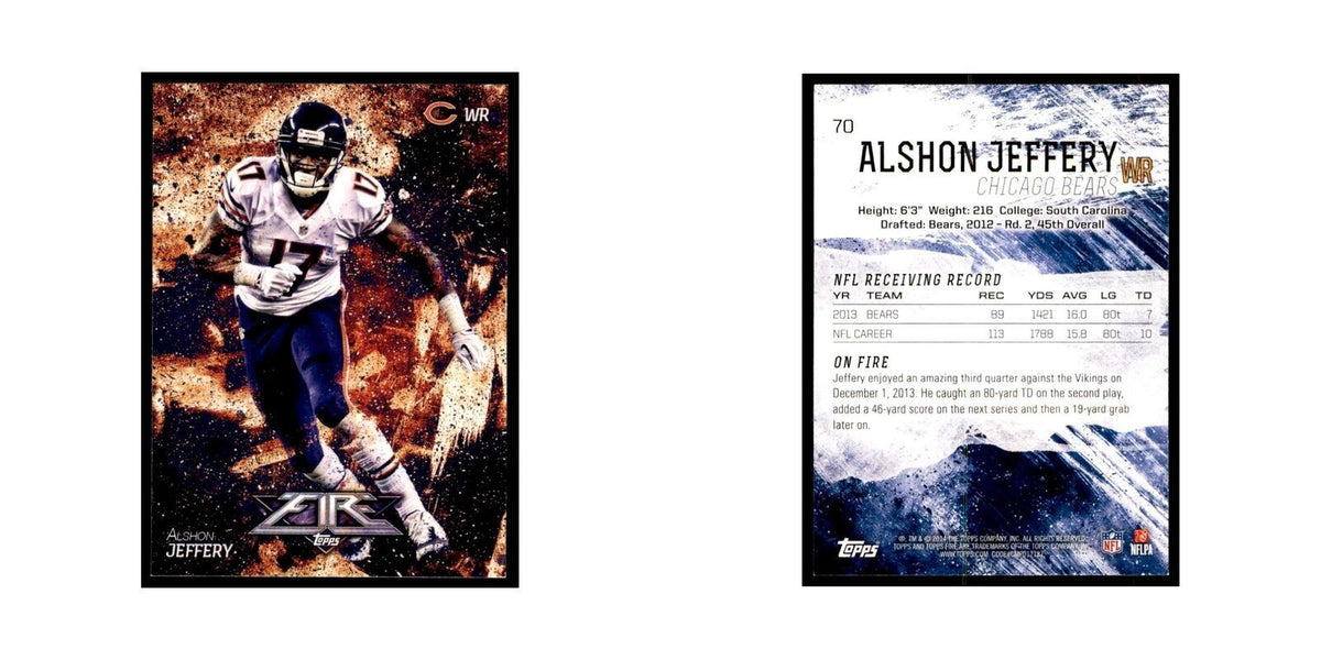 2014 Topps Fire Alshon Jeffery Football Cards #70