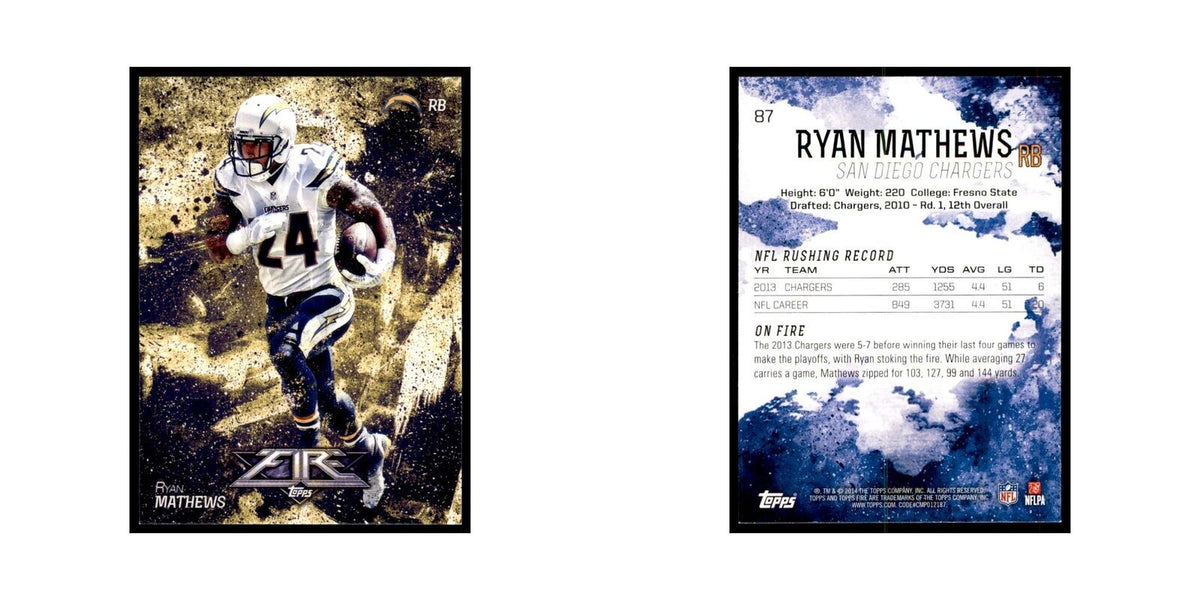 2014 Topps Fire Ryan Mathews Football Cards #87