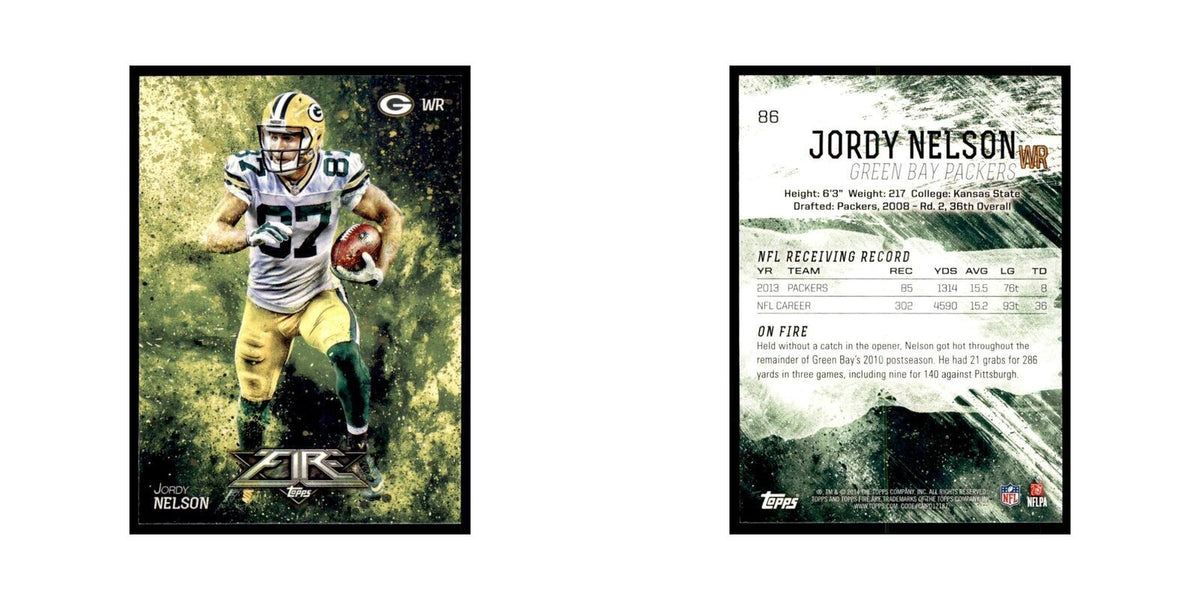 2014 Topps Fire Jordy Nelson Football Cards #86
