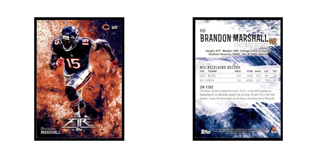 2014 Topps Fire Brandon Marshall Football Cards #66
