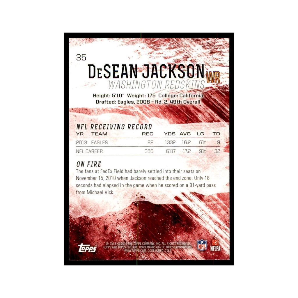 2014 Topps Fire DeSean Jackson Football Cards #35