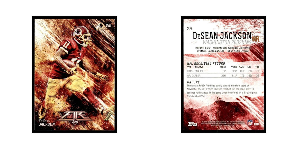 2014 Topps Fire DeSean Jackson Football Cards #35