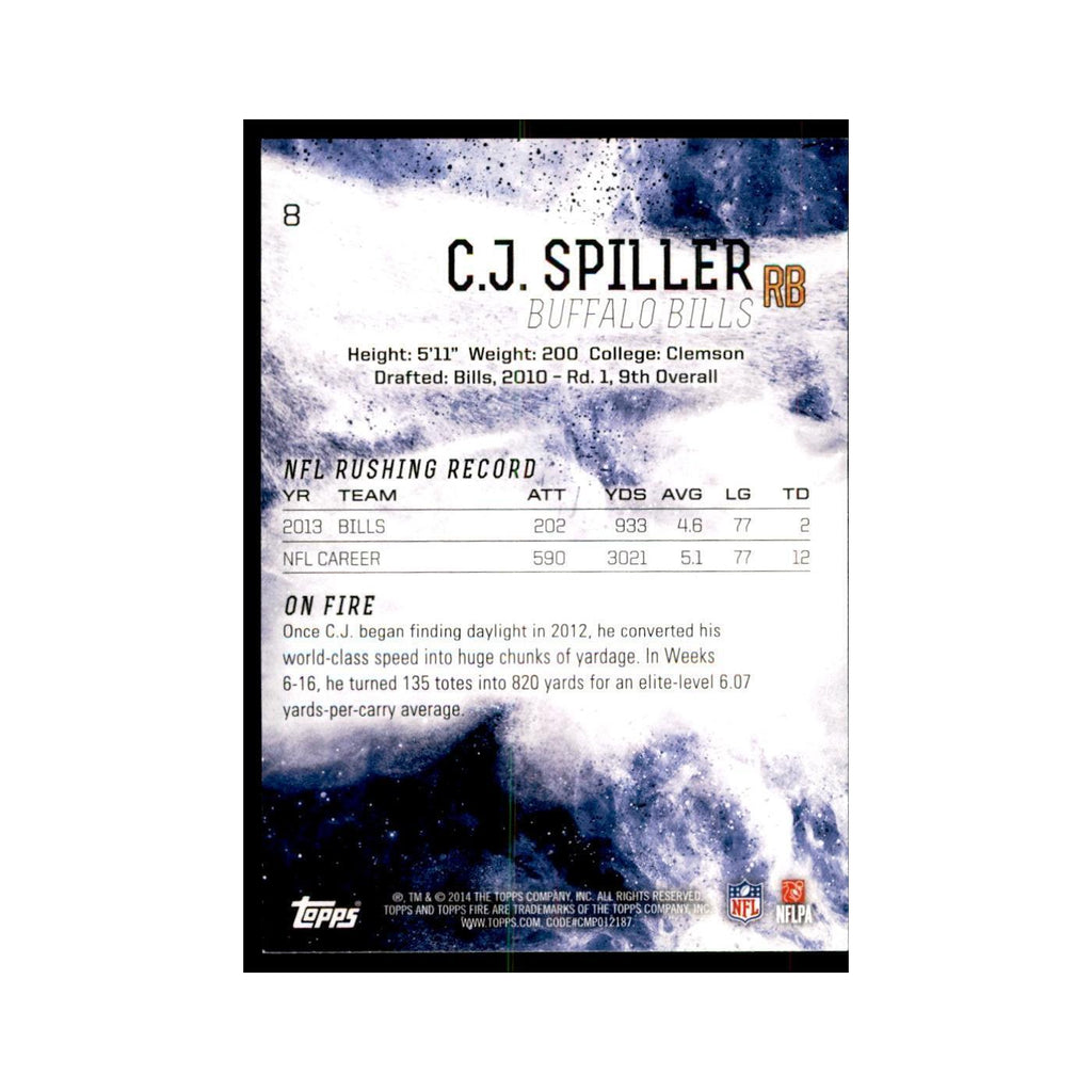 2014 Topps Fire C.J. Spiller Football Cards #8