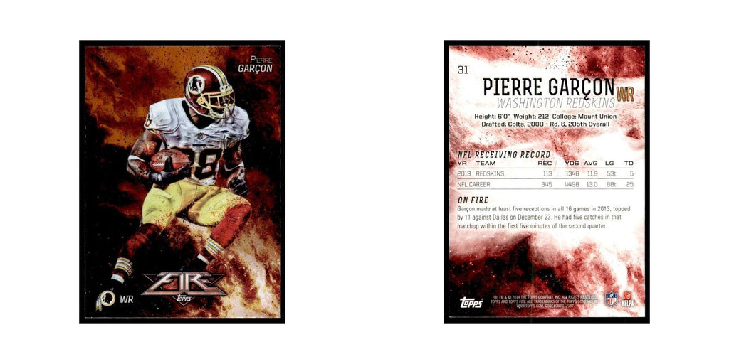 2014 Topps Fire Pierre Garcon Football Cards #31