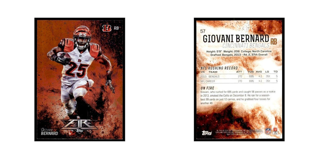 2014 Topps Fire Giovani Bernard Football Cards #57