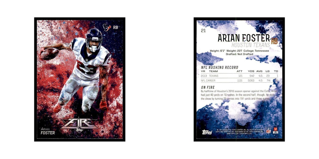 2014 Topps Fire Arian Foster Football Cards #21