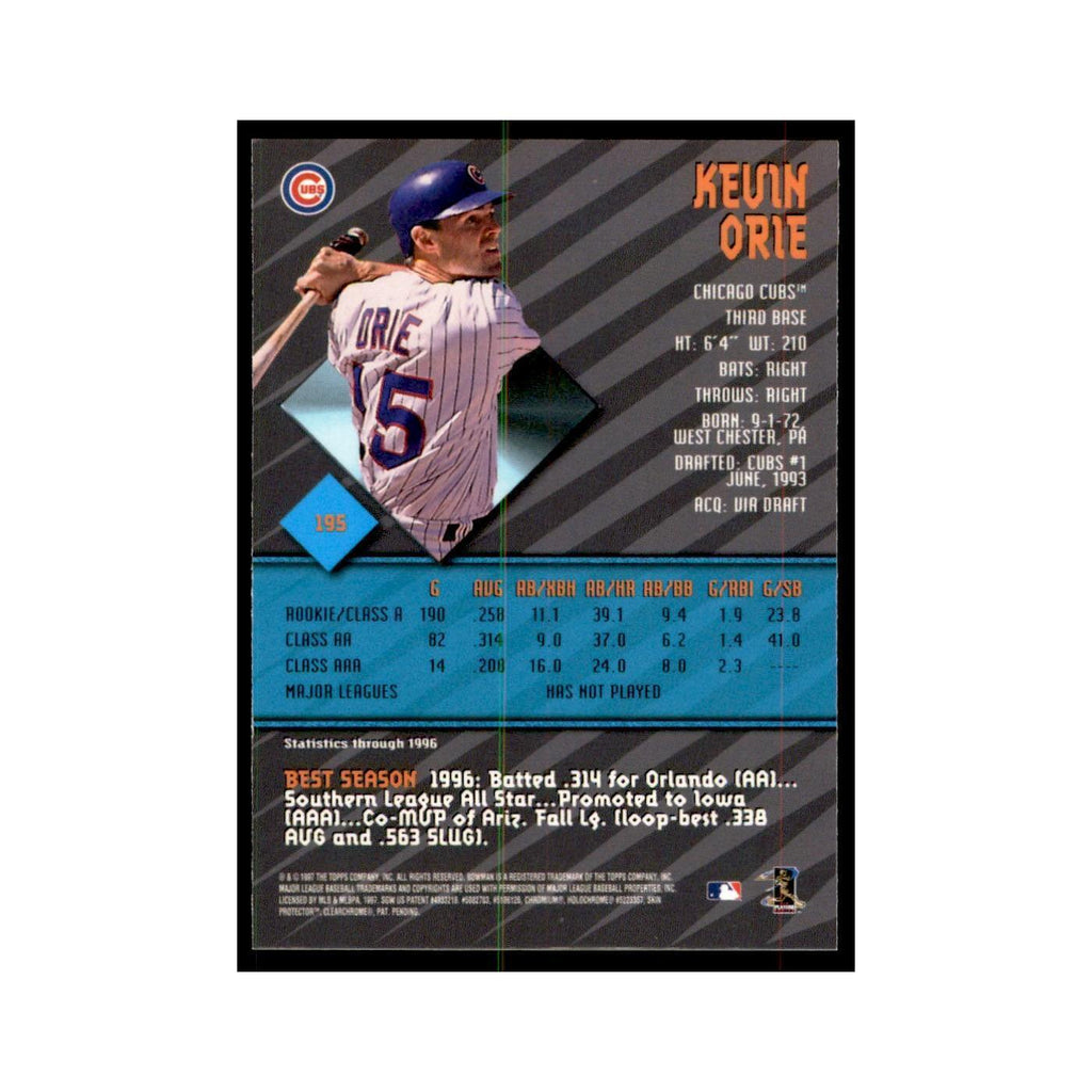1997 Bowman Best Kevin Orie Baseball Cards #195