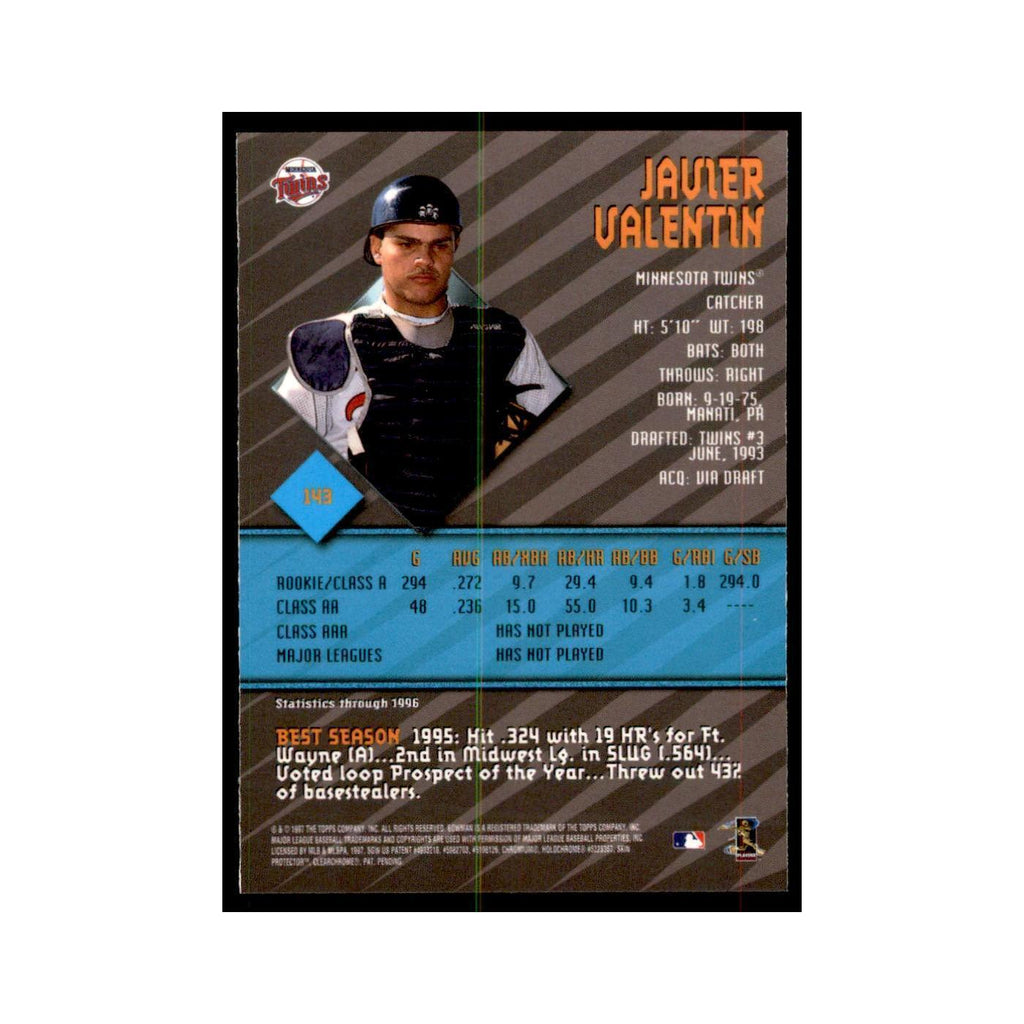 1997 Bowman Best Javier Valentin Baseball Cards #149
