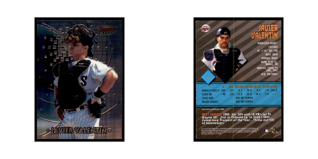 1997 Bowman Best Javier Valentin Baseball Cards #149