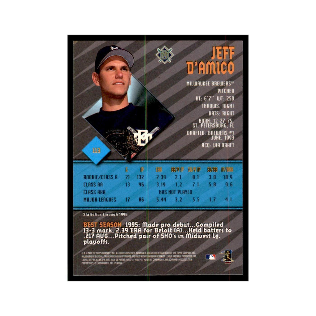 1997 Bowman Best Jeff D'Amico Baseball Cards #113