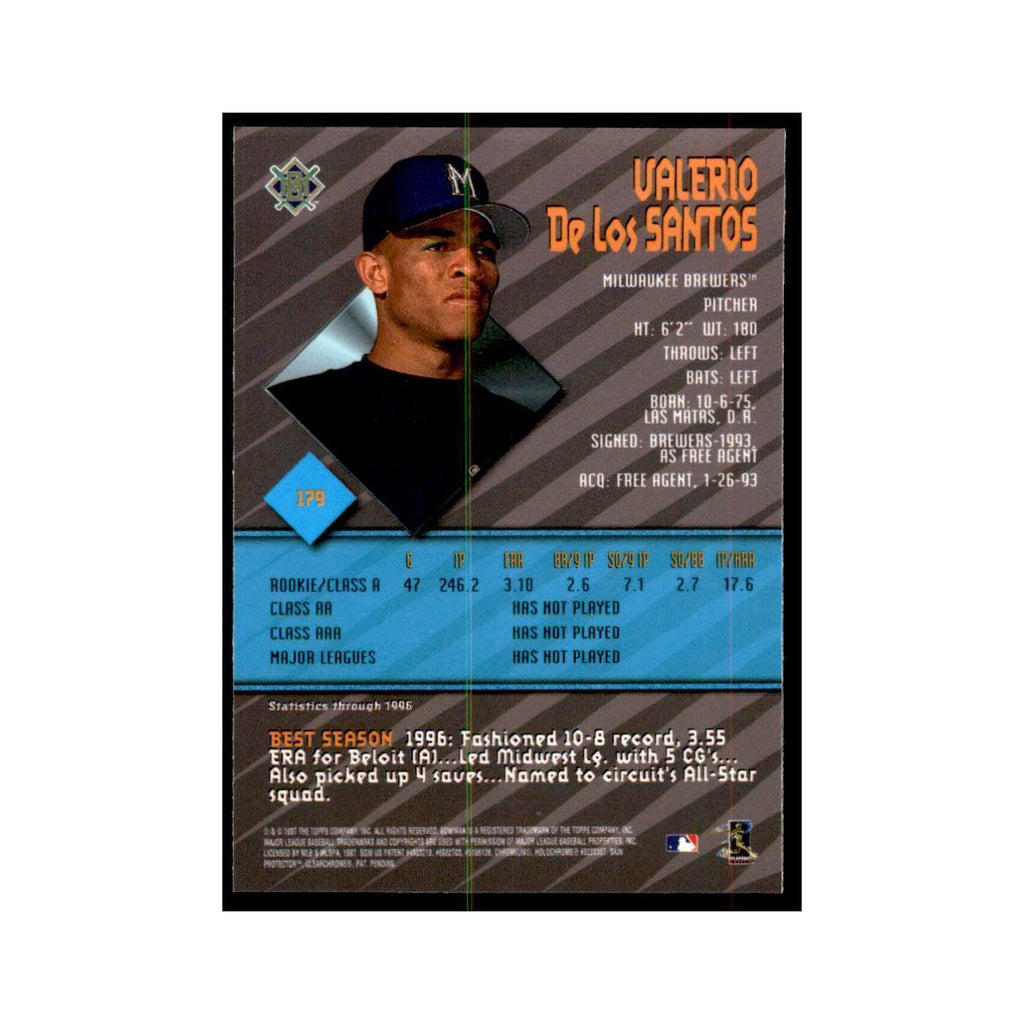 1997 Bowman Best Valerio De Los Santos Baseball Cards #179