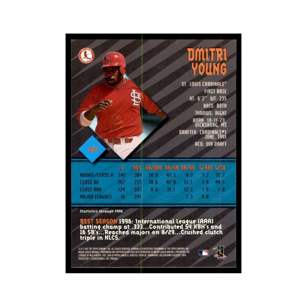 1997 Bowman Best Dmitri Young Baseball Cards #180