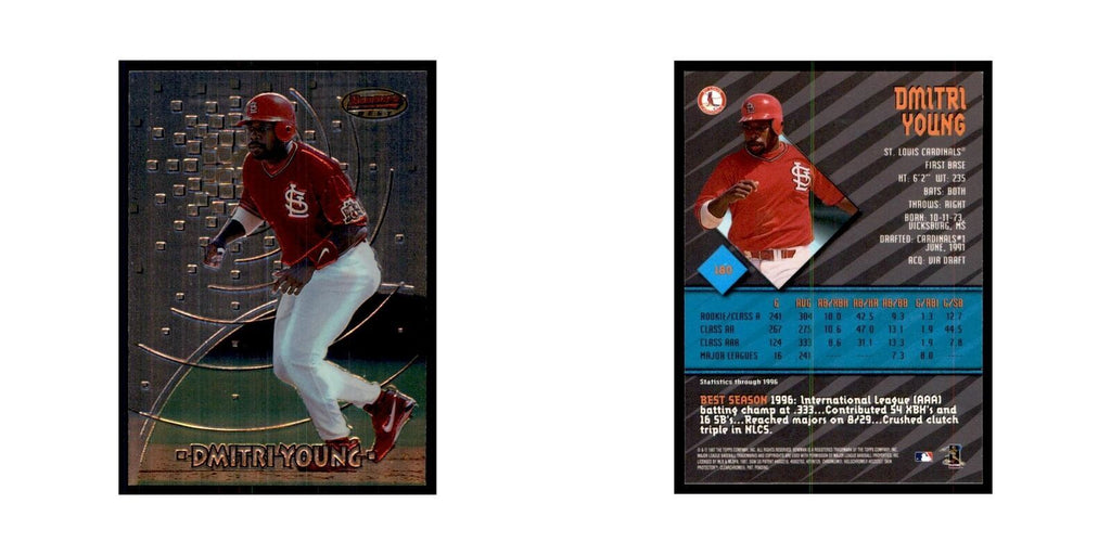 1997 Bowman Best Dmitri Young Baseball Cards #180