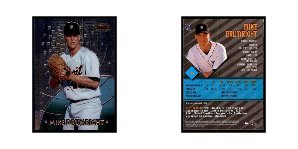 1997 Bowman Best Mike Drumright Baseball Cards #166