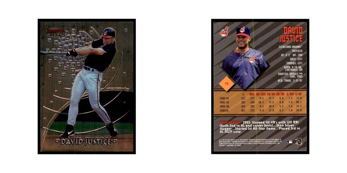 1997 Bowman Best David Justice Baseball Cards #79