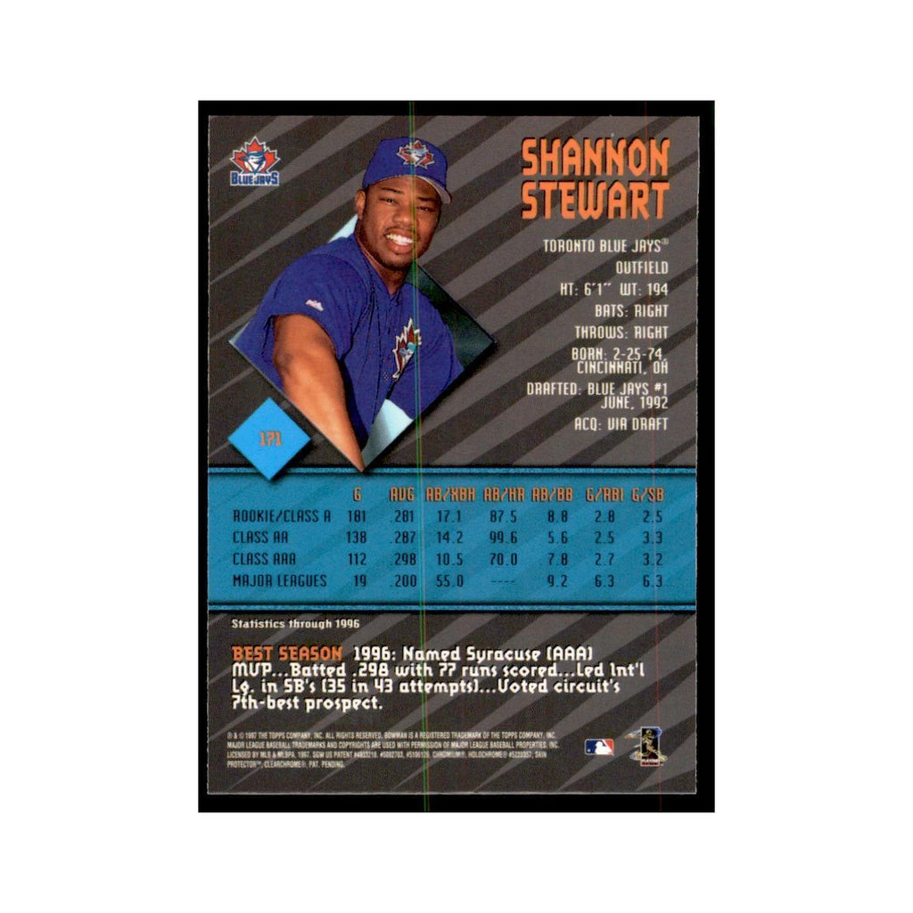 1997 Bowman Best Shannon Stewart Baseball Cards #171