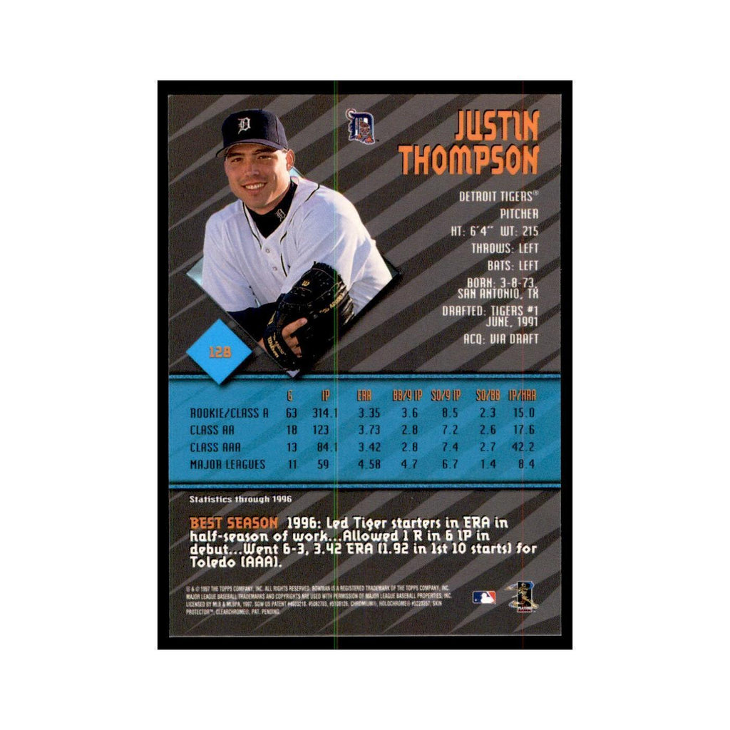 1997 Bowman Best Justin Thompson Baseball Cards #128