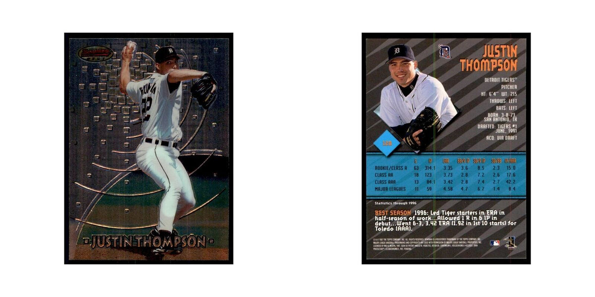 1997 Bowman Best Justin Thompson Baseball Cards #128