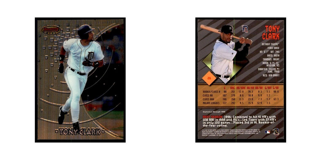 1997 Bowman Best tony Clark Baseball Cards #26