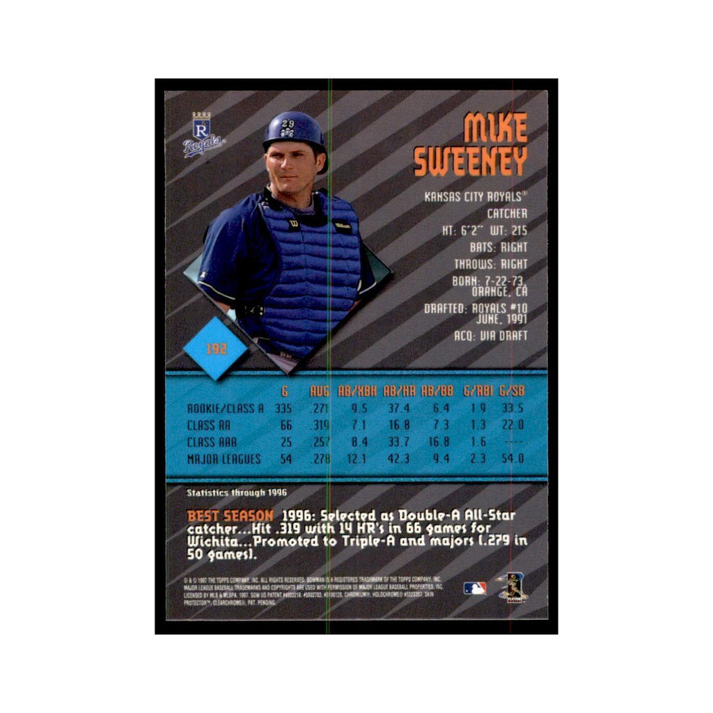 1997 Bowman Best Mike Sweeney Baseball Cards #192