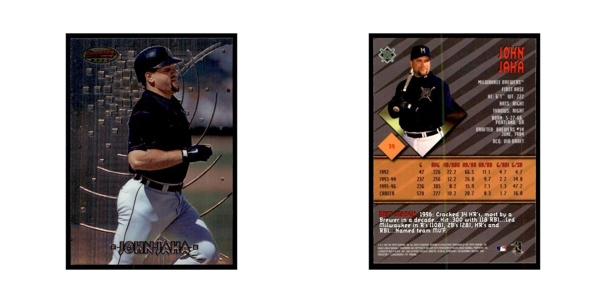 1997 Bowman Best John Jaha Baseball Cards #39
