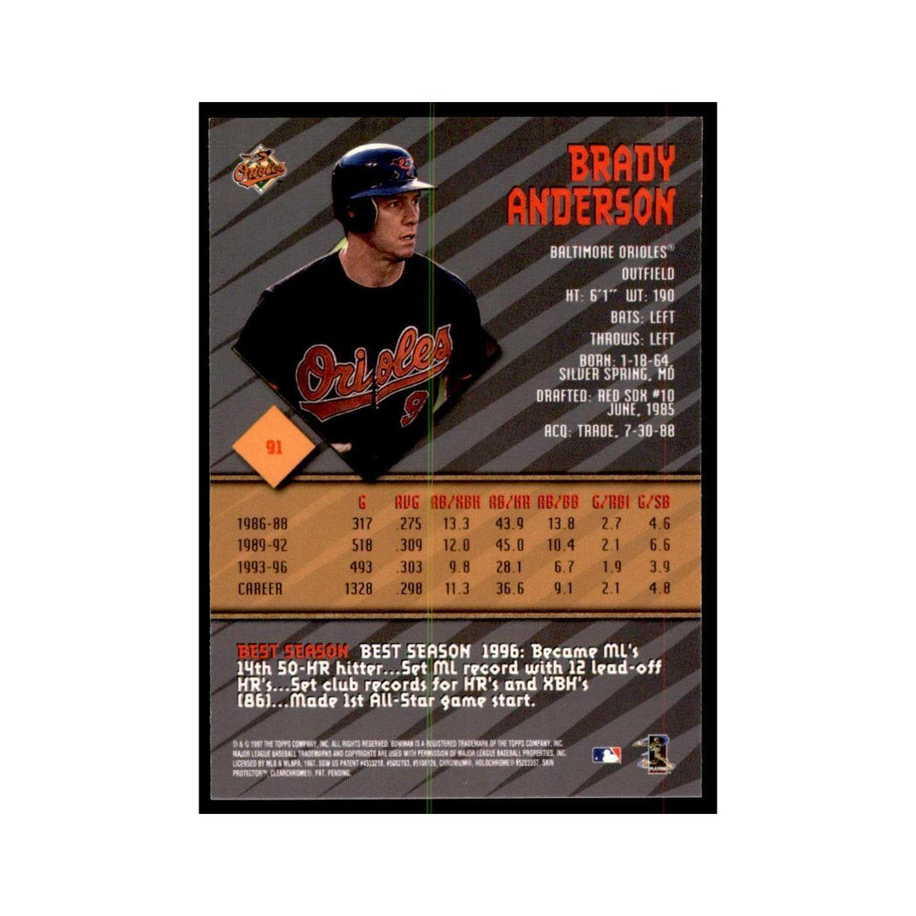 1997 Bowman Best Brady Anderson Baseball Cards #91
