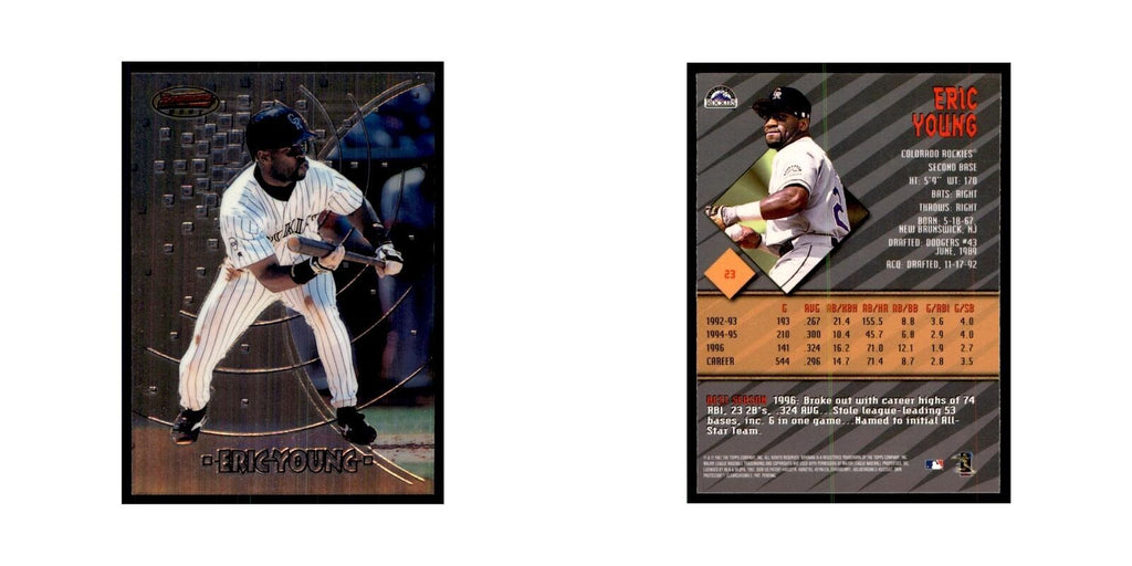 1997 Bowman Best Eric Young Baseball Cards #23