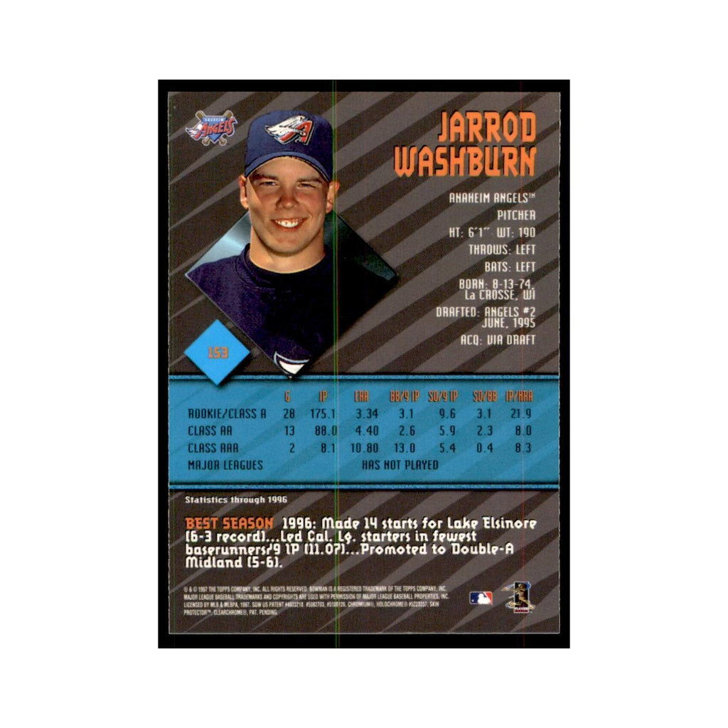 1997 Bowman Best Jarrod Washburn Baseball Cards #153