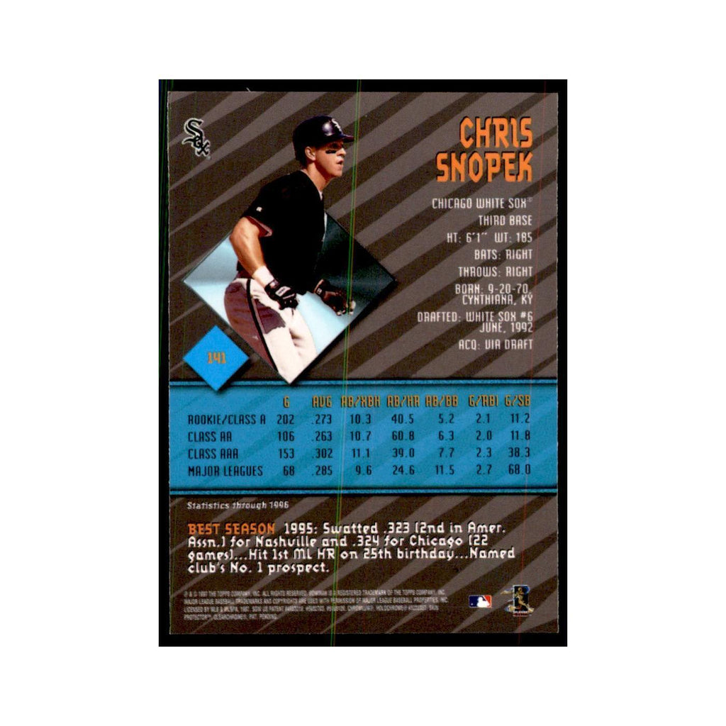 1997 Bowman Best Chris Snopek Baseball Cards #141