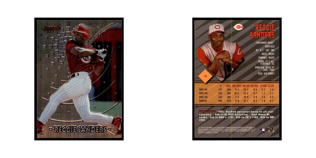 1997 Bowman Best Reggie Sanders Baseball Cards #76