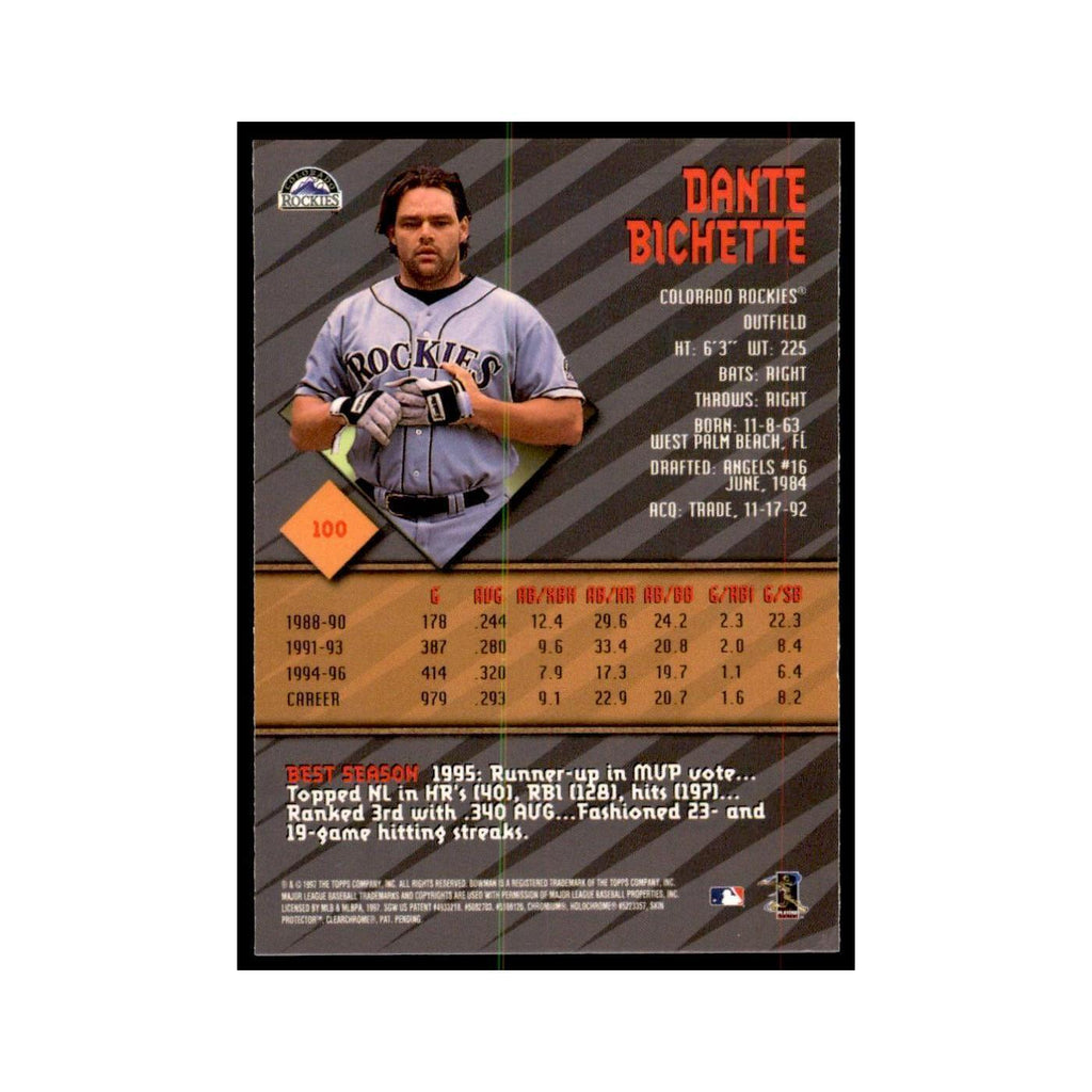 1997 Bowman Best Dante Bichette Baseball Cards #100