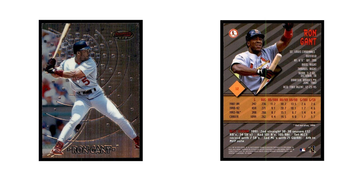1997 Bowman Best Ron Gant Baseball Cards #12