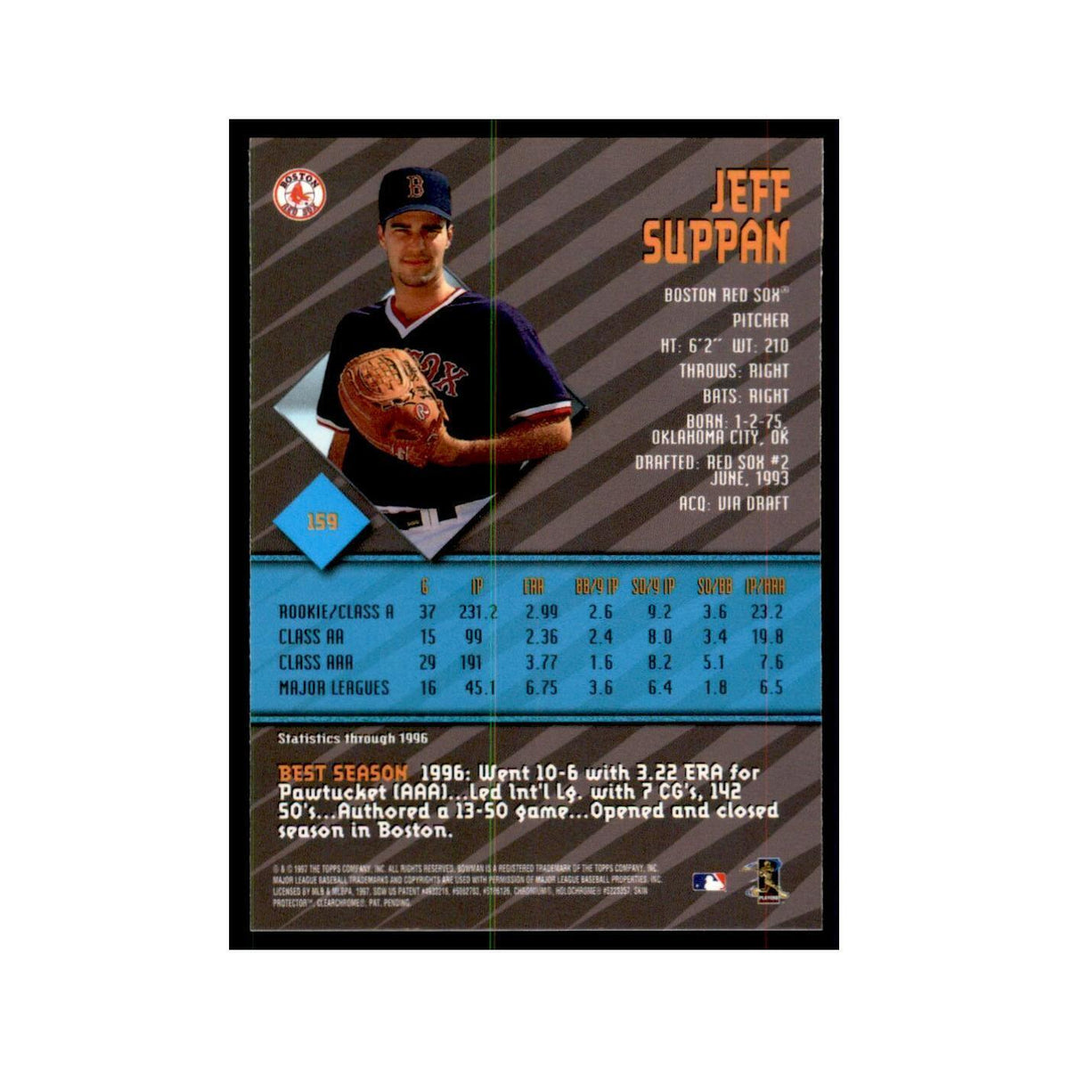 1997 Bowman Best Jeff Suppan Baseball Cards #159