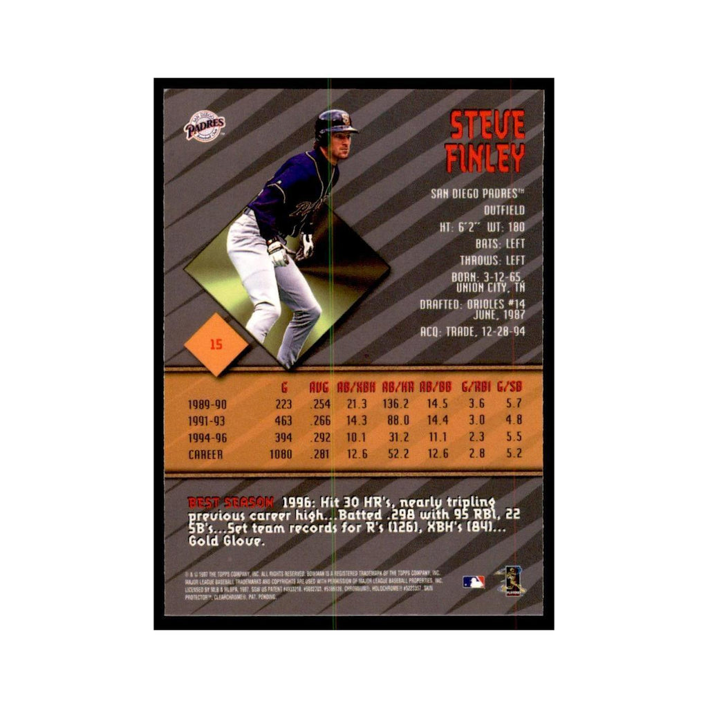 1997 Bowman Best Steve Finley Baseball Cards #15