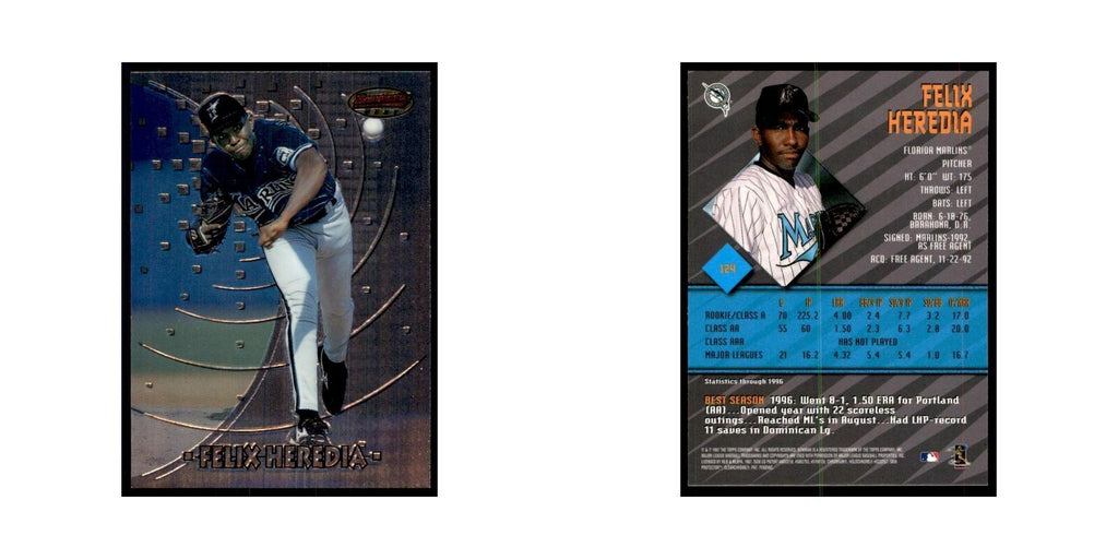 1997 Bowman Best Felix Heredia Baseball Cards #124