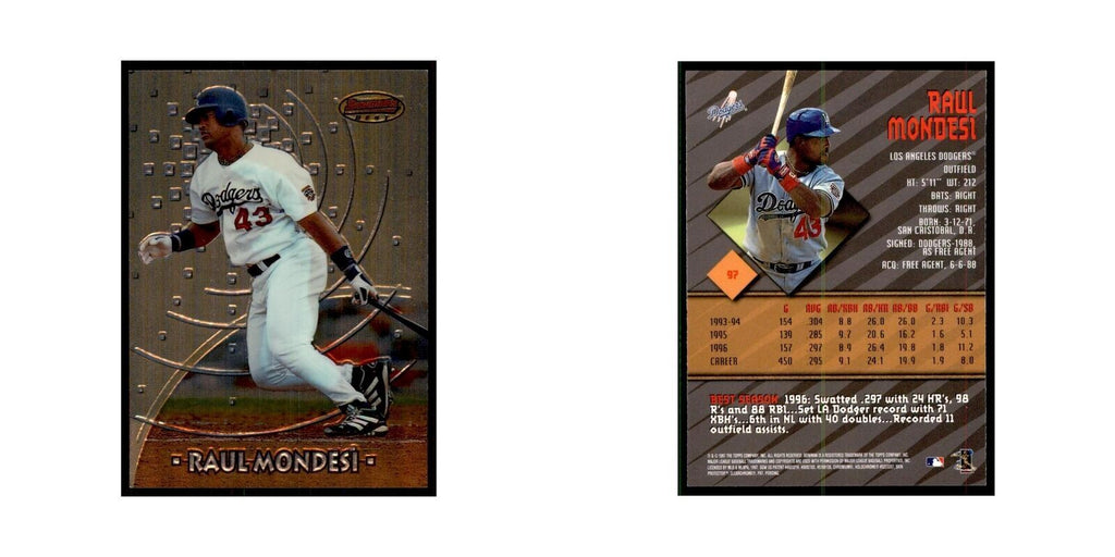 1997 Bowman Best Raul Mondesi Baseball Cards #97