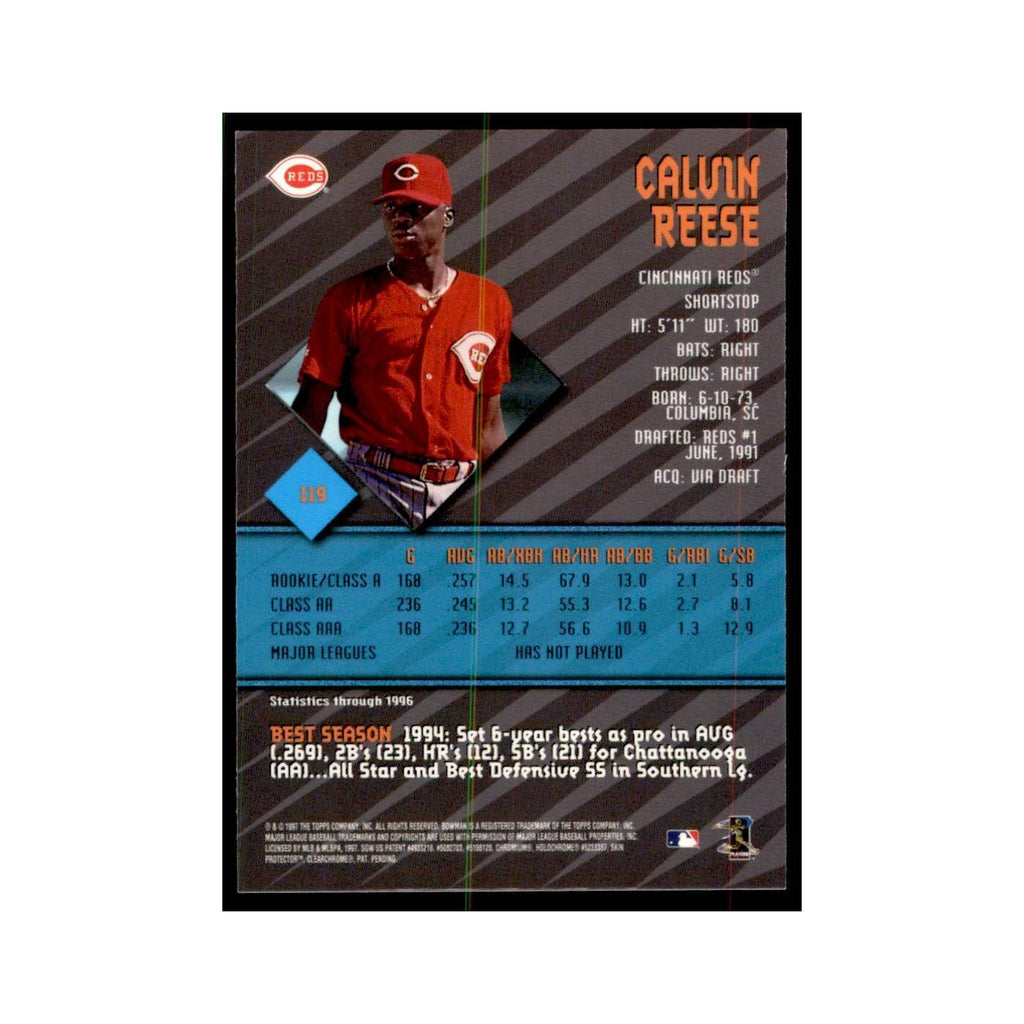 1997 Bowman Best Calvin Reese Baseball Cards #119