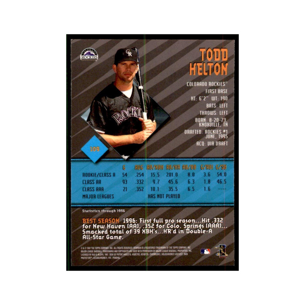 1997 Bowman Best Todd Helton Baseball Cards #109