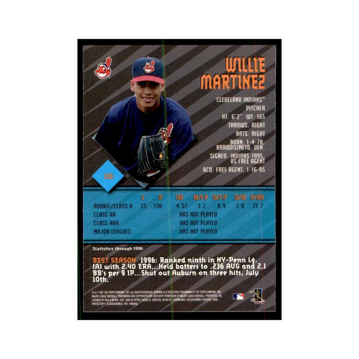 1997 Bowman Best willie Martinez Baseball Cards #131