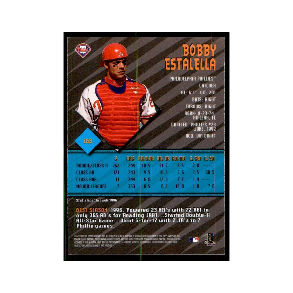 1997 Bowman Best Bobby Estalella Baseball Cards #163